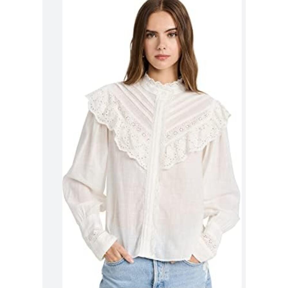 Free People Hit The Road Buttondown - White - Size Small
